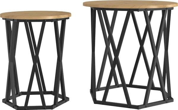 VidaXL Konferenční stolek 2 ks 50 x 50 x 50 cm [868266] Barva: Černý dub