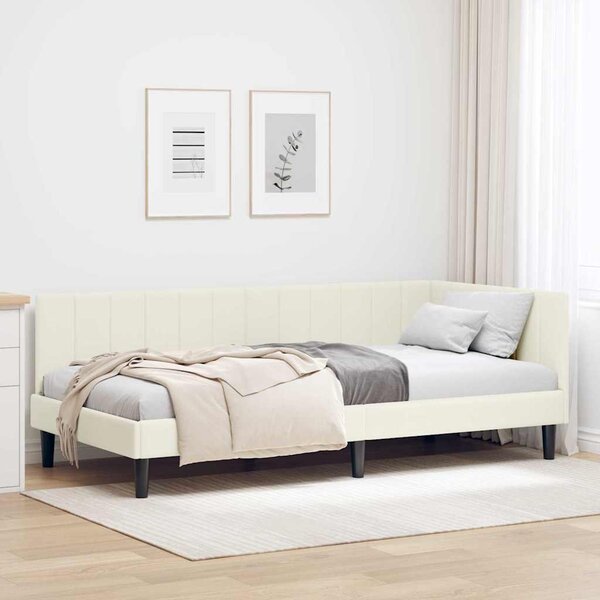 VidaXL Rohový rám postele s čelo 90 cm x 200 cm samet [42016356] Barva: světle šedá