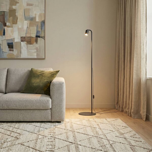 TK Lighting Stojací lampa Nex, černá, kov, výška 140 cm, GU10, Černá, Obývací pokoj / jídelna, kov