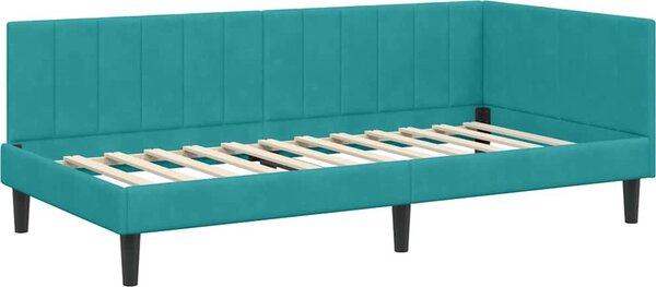 VidaXL Rohový rám postele s čelo 90 cm x 200 cm samet [42016356] Barva: světle šedá
