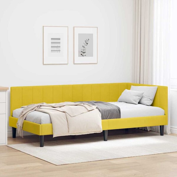 VidaXL Rohový rám postele s čelo 90 cm x 200 cm samet [42016356] Barva: světle šedá