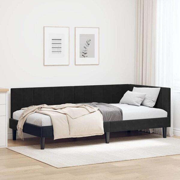 VidaXL Rohový rám postele s čelo 90 cm x 200 cm samet [42016356] Barva: světle šedá