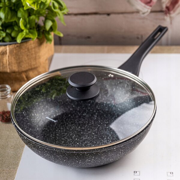 Pánev wok, na plyn i indukci, černý mramor Ø28 cm, KB-7990 Klausberg