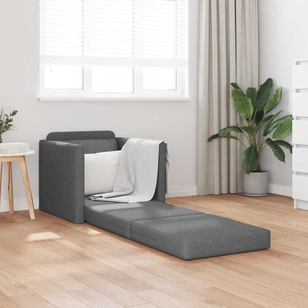 VidaXL Pohovka na spaní 74 x 77 x 81 cm textil [4106630] Barva: Tmavě šedá