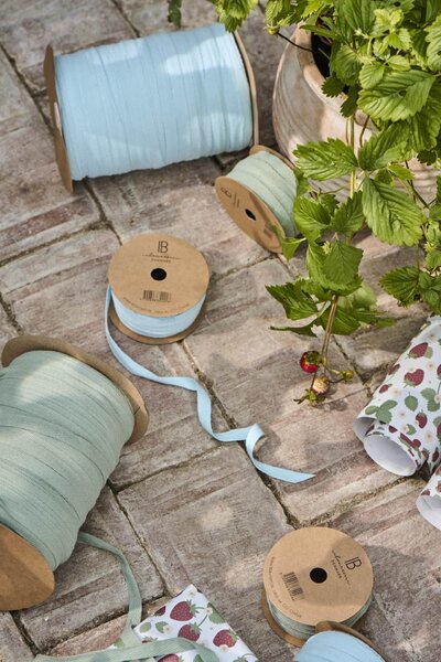 Bavlněná stuha na špulce Light Blue – 5 m