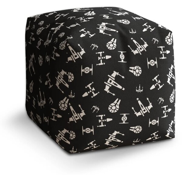 Sablio Taburet Cube Star Wars Vesmírné lodě Pattern - 40x40x40 cm