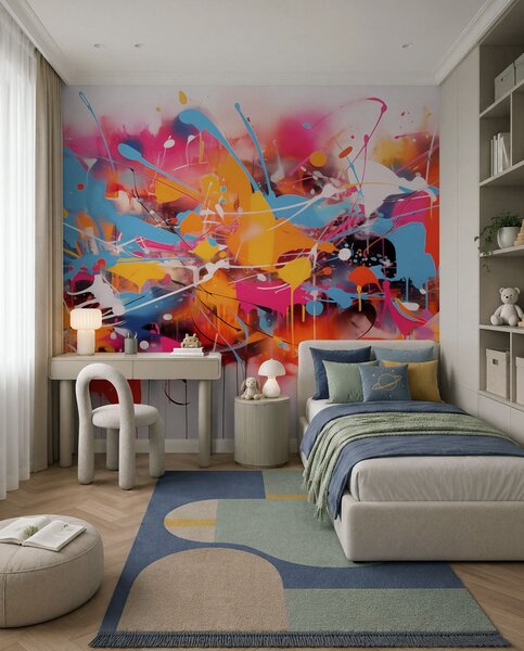 Fototapety Abstraktní střípky jasných barev, Fototapety abstraktní, w02219 : uwalls.cz
