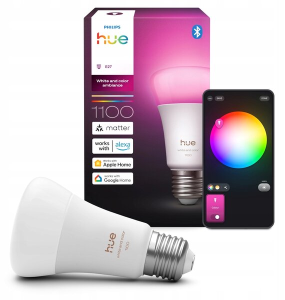 Chytrá LED žárovka PHILIPS HUE 8,1W E27 Bluetooth, Zigbee