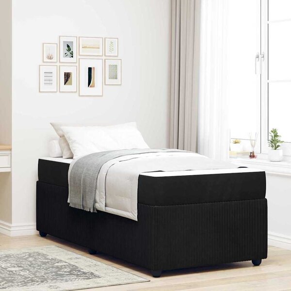 VidaXL Rám postele 90 x 200 cm textil [3398352] Barva: Černá