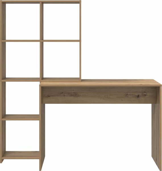 VidaXL Stůl s policí 138,5 x 55 x 143 cm Kompozitní dřevo [3337256] Barva: Černý dub