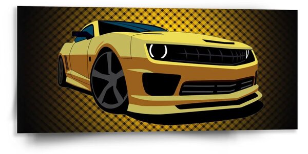 Sablio Obraz Chevrolet Camaro Žlutá mřížka - 110x50 cm