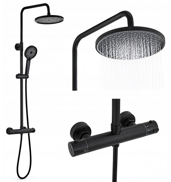 Sprchový set Rea Bliss černý termostatický povrchová úprava Electroplating