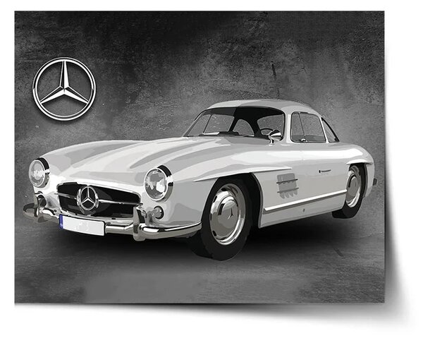 Sablio Plakát Mercedes-Benz 300 SL Šedé pozadí - 60x40 cm