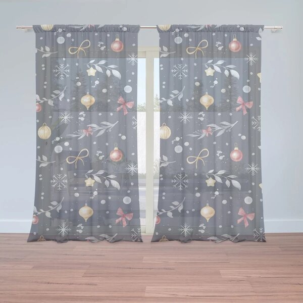 Sablio Vánoční záclony Štědrovečerní noc: 2ks 150x250cm