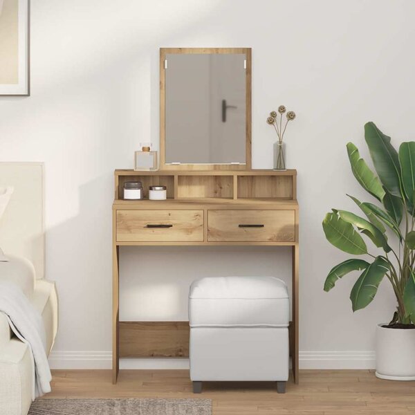 VidaXL Kosmetický stůl 79 x 41 x 140 cm Kompozitní dřevo [865144] Barva: Bílá