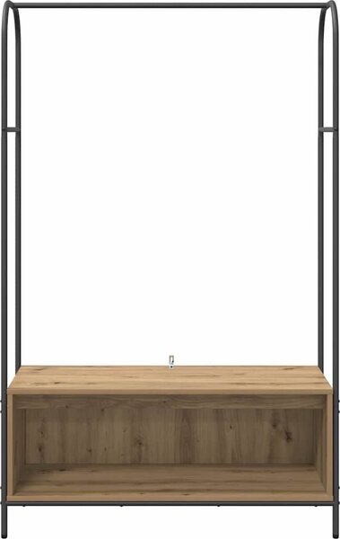 VidaXL Kovový stojan na oblečení Hnědý dub 100 x 44 x 160 cm [868456] Barva: Staré dřevo