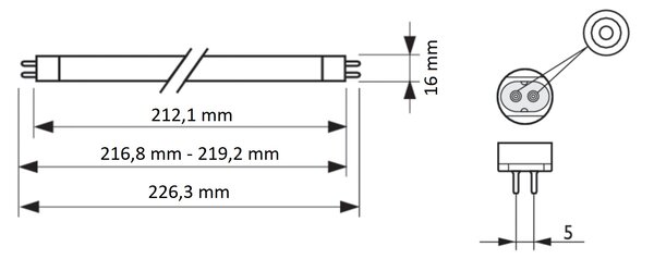 TL Mini 6W/33-640 Lineární zářivka 6W 280lm