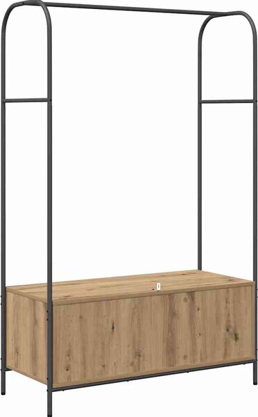 VidaXL Kovový stojan na oblečení Hnědý dub 100 x 44 x 160 cm [868456] Barva: Staré dřevo