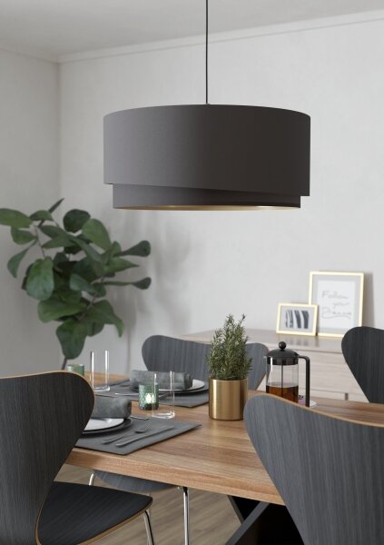 Eglo 39931 - Lustr na lanku MANDERLINE 1xE27/40W/230V hnědá/zlatá