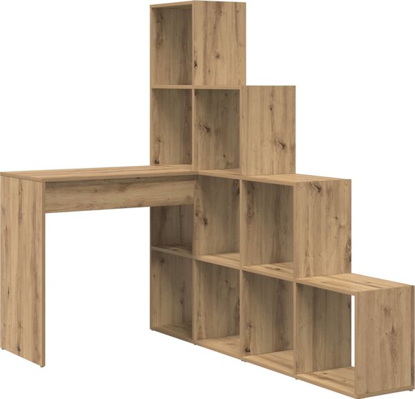 VidaXL Rohový psací stůl s policí 101,5 x 149,5 x 149,5 cm [3337248] Barva: dub sonoma