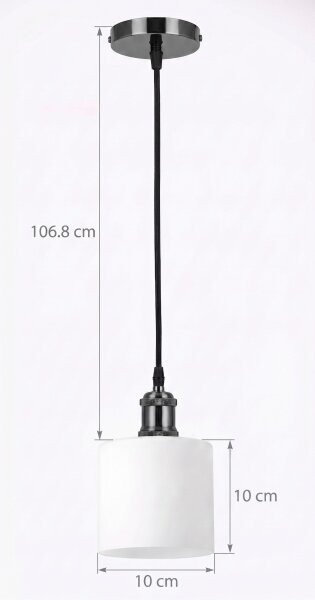 BRILAGI - LED Lustr na lanku RETRO GLASS 1xE27/60W/230V pr. 10 cm černá/bílá