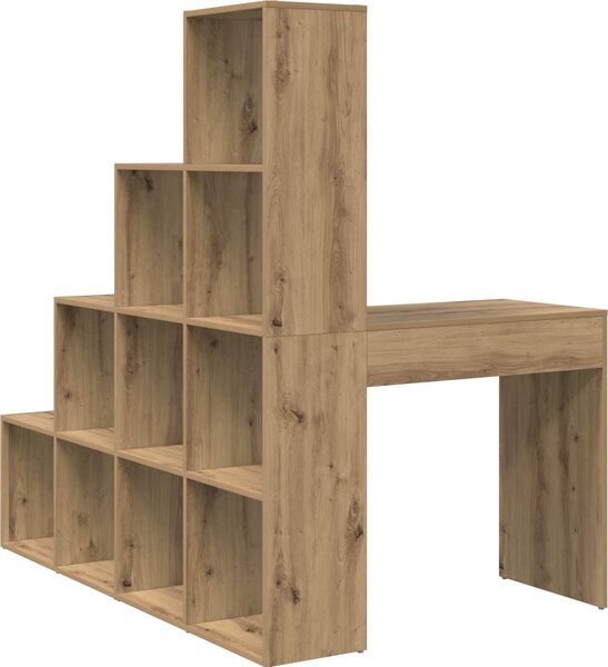 VidaXL Rohový psací stůl s policí 101,5 x 149,5 x 149,5 cm [3337248] Barva: dub sonoma
