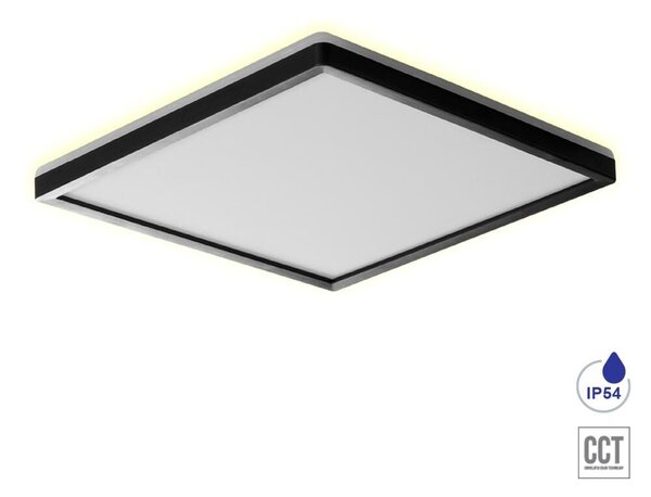 CORDIA stropní svítidlo LED 24W 2160lm 3000K-6000K 42cm, IP54 čtvercové, černé