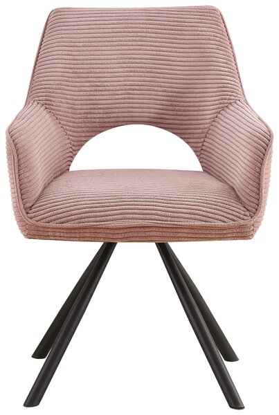 ŽIDLE S PODRUČKAMI, železo, manšestr, pink Hom`in - Jídelní židle