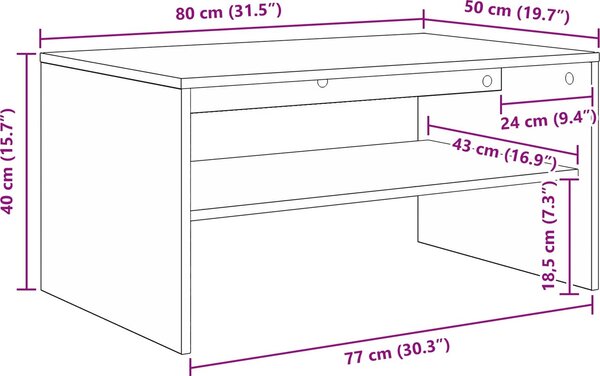 VidaXL Konferenční stolek 80 x 50 x 40 cm Kompozitní dřevo [8000283] Barva: kouřový dub