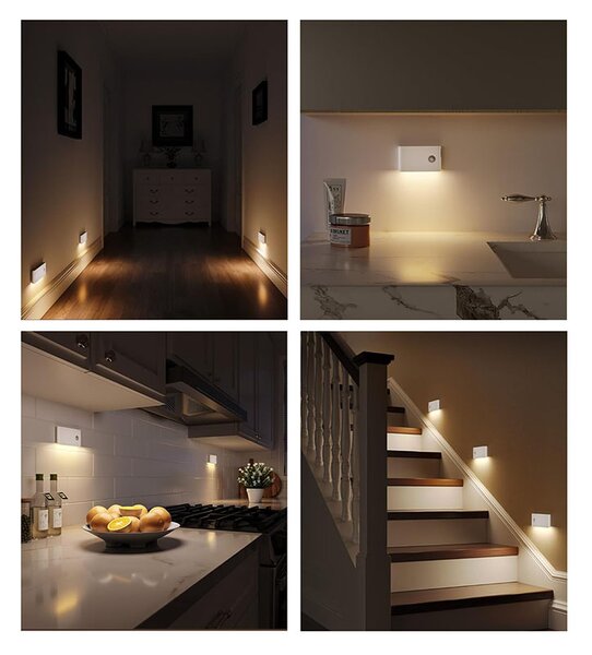 SOLIGHT Nabíjecí noční LED světélko, pohybový a světelný sensor, 0.5W, 3000K, Li-Ion