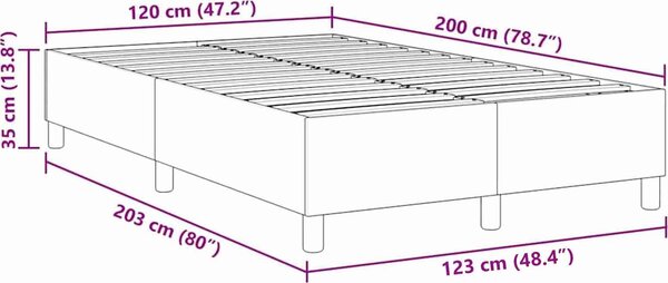 VidaXL Rám platformy 120 x 200 cm Žebrovaná látka [3337405] Barva: Tmavě šedá