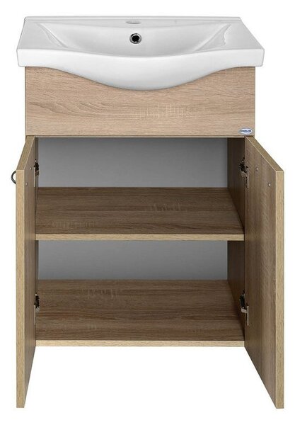 Aqualine Aqualine, KERAMIA FRESH umyvadlová skříňka 51,1x74x34cm, dub platin, 50058