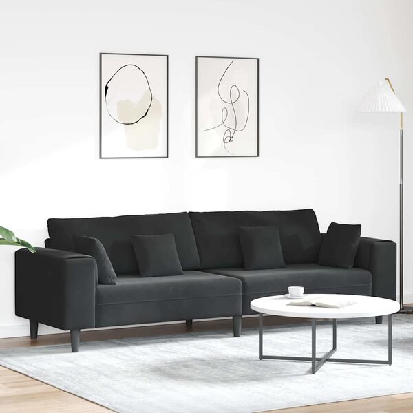 VidaXL Pohovka 250 x 77 x 76 cm samet [3335159] Barva: Černá