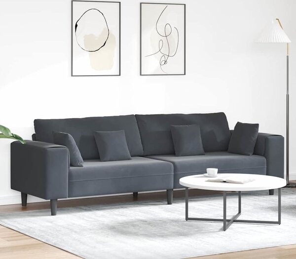 VidaXL Pohovka 250 x 77 x 76 cm samet [3335159] Barva: Černá