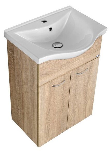 Aqualine Aqualine, KERAMIA FRESH umyvadlová skříňka 51,1x74x34cm, dub platin, 50058