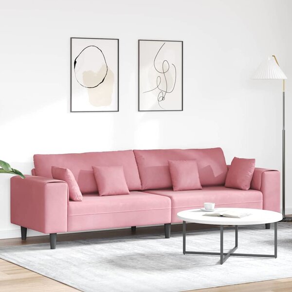 VidaXL Pohovka 250 x 77 x 76 cm samet [3335159] Barva: Černá