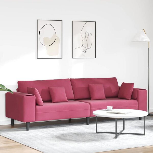 VidaXL Pohovka 250 x 77 x 76 cm samet [3335159] Barva: Černá