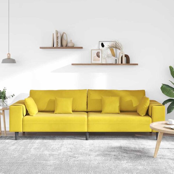 VidaXL Pohovka 250 x 77 x 76 cm samet [3335159] Barva: Černá