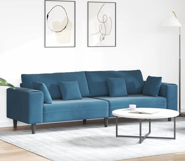VidaXL Pohovka 250 x 77 x 76 cm samet [3335159] Barva: Černá