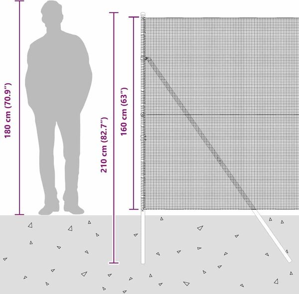 VidaXL Zemní upevnění svařované drátěné ploty 10 x 1,6 m [3351706] Barva: Zelená