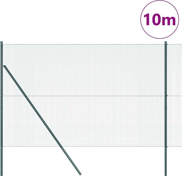 VidaXL Zemní upevnění svařované drátěné ploty 10 x 1,6 m [3351706] Barva: Zelená