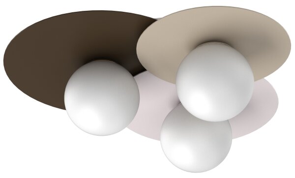 Stropní svítidlo FLAT 3xE27/15W/230V 55x60 cm béžová/krémová/hnědá
