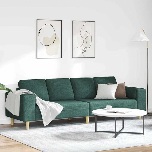 VidaXL Pohovka do obývacího pokoje 250 x 77 x 76 cm Polyester [3335089] Barva: Tmavě zelená