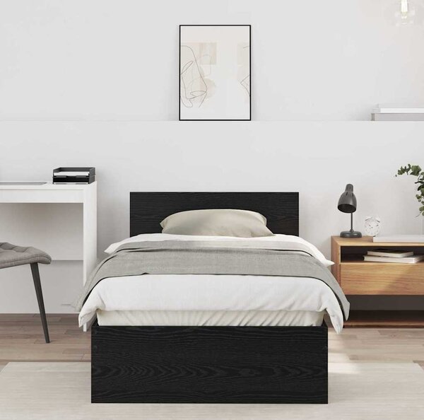 VidaXL Rám postele s čelem 90 x 190 cm Kompozitní dřevo [838656] Barva: Černý dub