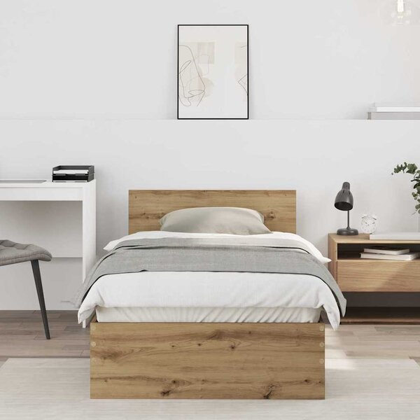 VidaXL Rám postele s čelem 90 x 190 cm Kompozitní dřevo [838656] Barva: dub artisan