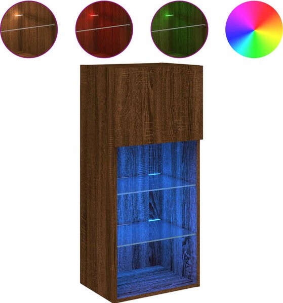 VidaXL TV skříňky s LED osvětlením 2 ks 40,5 x 30 x 90 cm [837048] Barva: kouřový dub