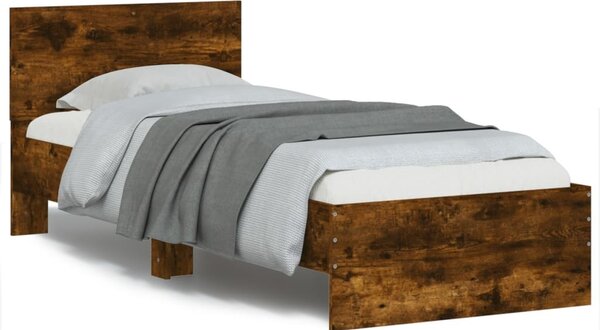 VidaXL Rám postele s čelem 90 x 190 cm Kompozitní dřevo [838656] Barva: Černý dub