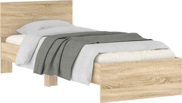 VidaXL Rám postele s čelem 90 x 190 cm Kompozitní dřevo [838656] Barva: Černý dub