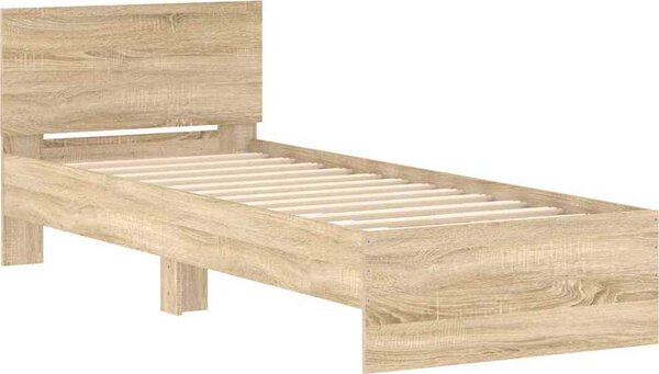 VidaXL Rám postele s čelem 90 x 190 cm Kompozitní dřevo [838656] Barva: Černý dub