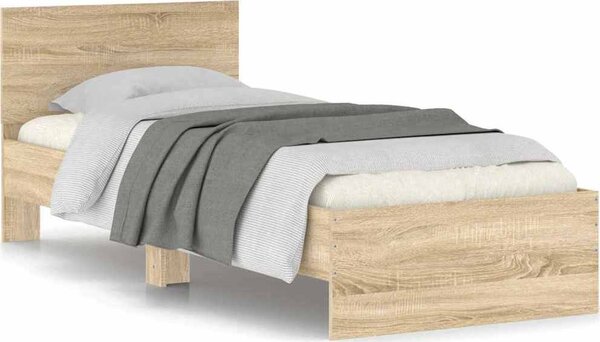 VidaXL Rám postele s čelem 90 x 190 cm Kompozitní dřevo [838656] Barva: Černý dub